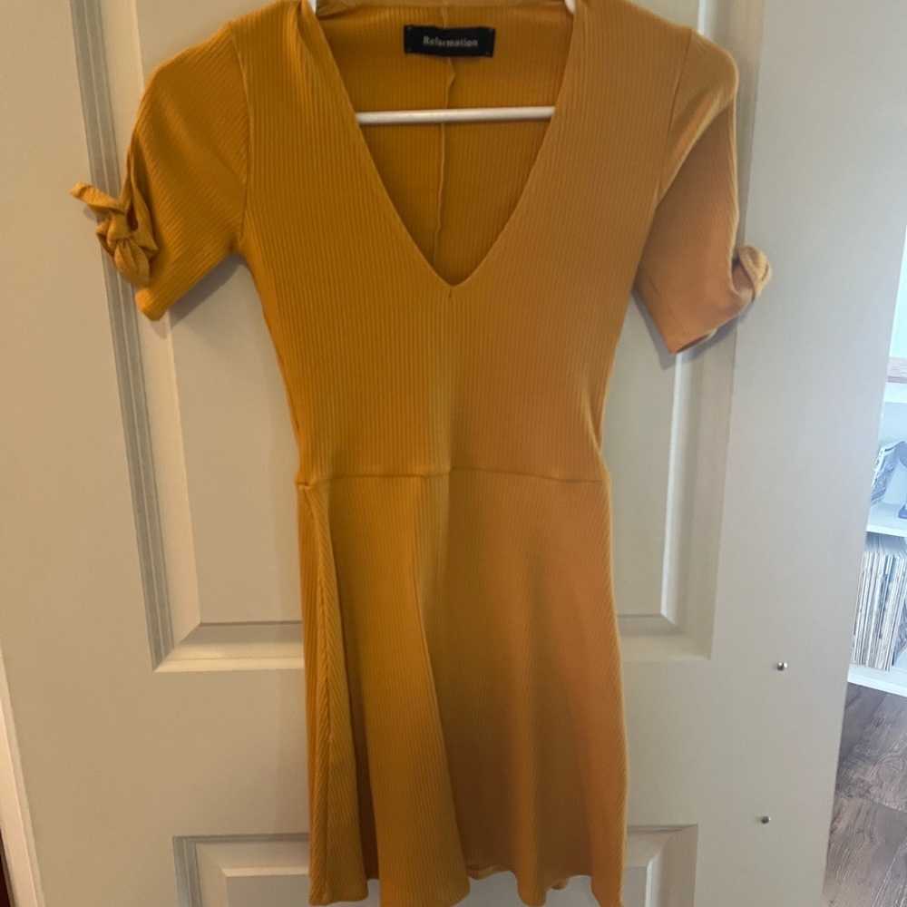 Reformation Golden Yellow Mini Dress
